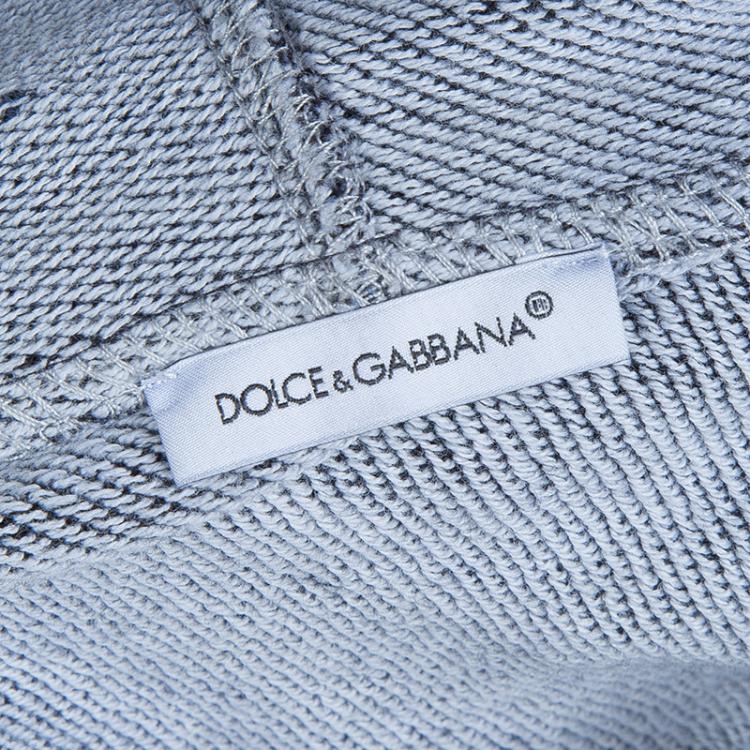 Pre Owned Dolce and Gabbana Washed Indigo Terry Hooded Sweatshirt 4 Yrs