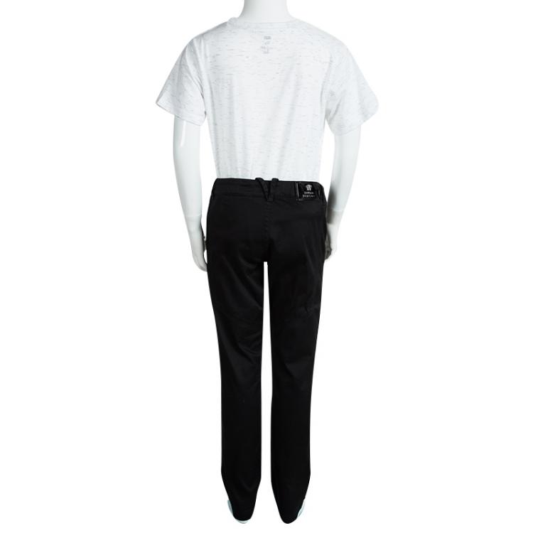 Pre Owned Young Versace Black Cotton Denim Jeans 8 Yrs