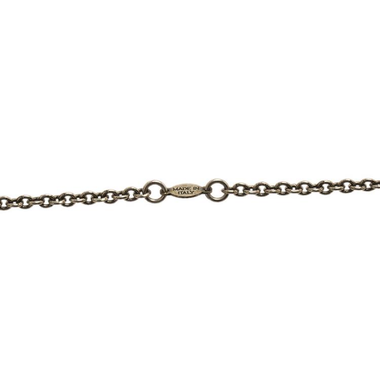 Pre Owned Alexander McQueen Doctor Skull Silver Tone Pendant Chain Necklace