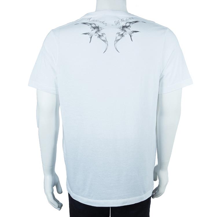 Pre Owned Alexander McQueen Men's White Printed T Shirt L