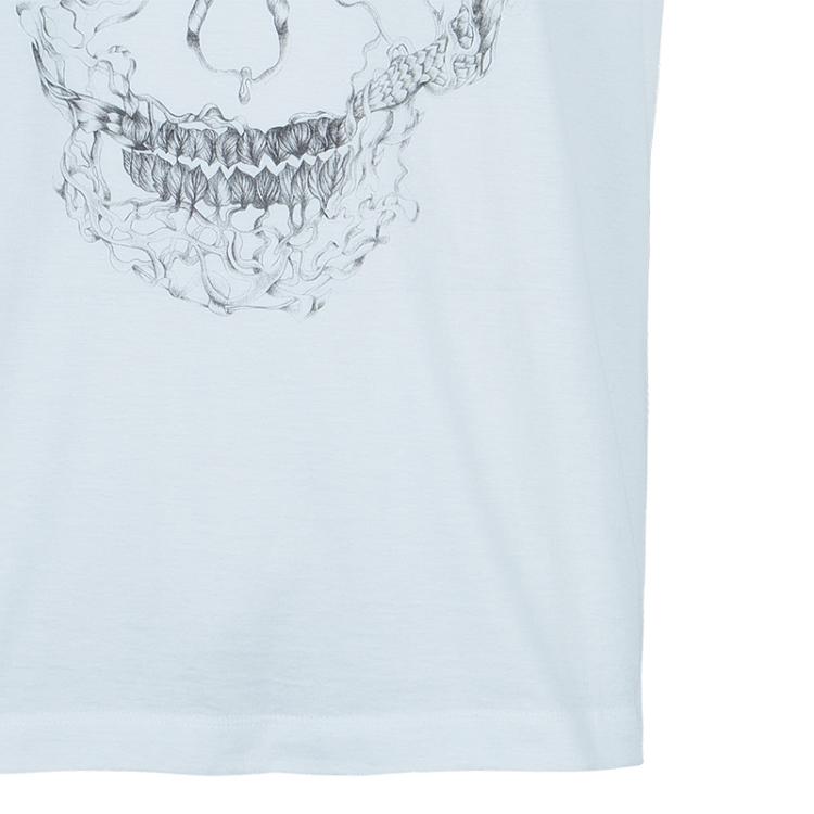 Pre Owned Alexander McQueen Men's White Printed T Shirt L