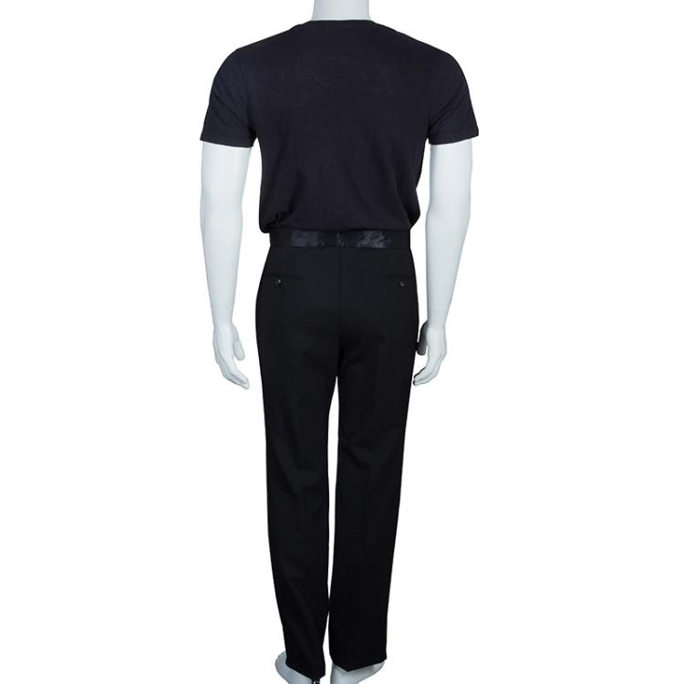 Pre Owned Alexander McQueen Black Tux Wool Trousers M
