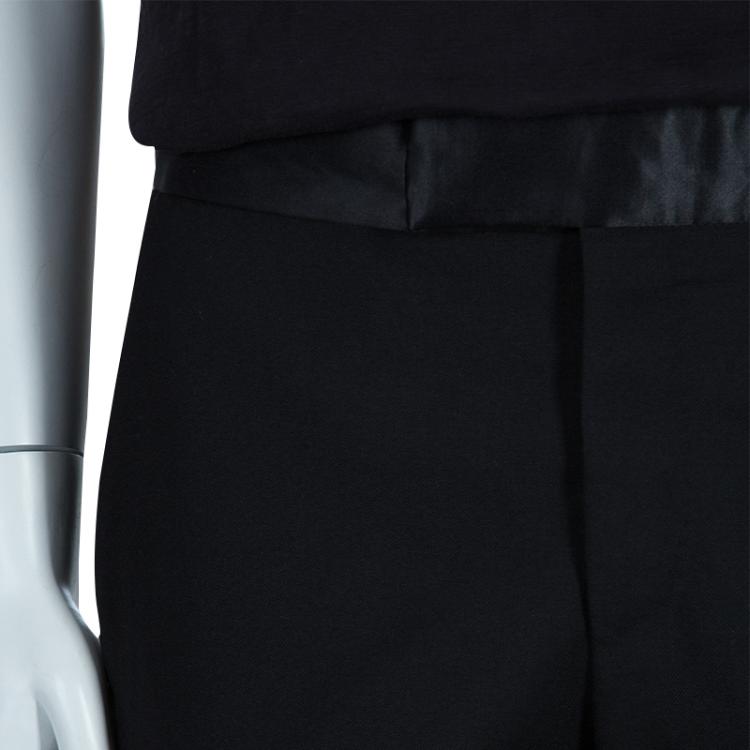 Pre Owned Alexander McQueen Black Tux Wool Trousers M