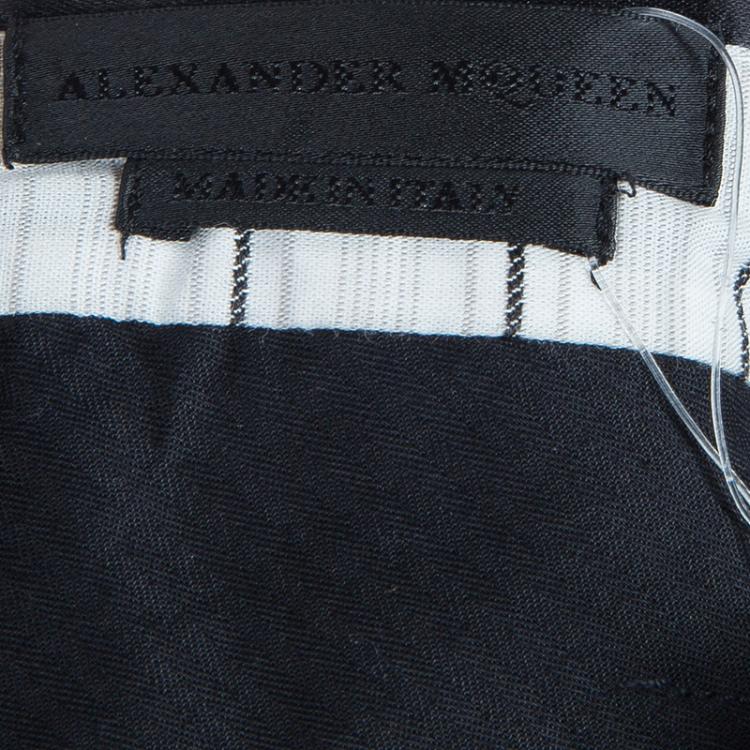 Pre Owned Alexander McQueen Black Tux Wool Trousers M