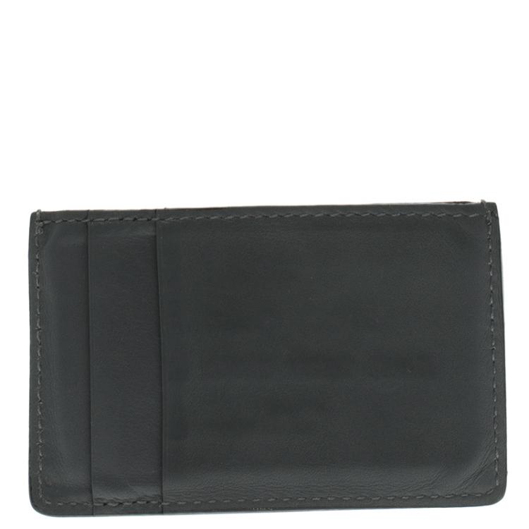 Pre Owned Alexander McQueen Grey Leather Card Holder
