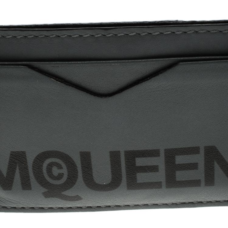 Pre Owned Alexander McQueen Grey Leather Card Holder