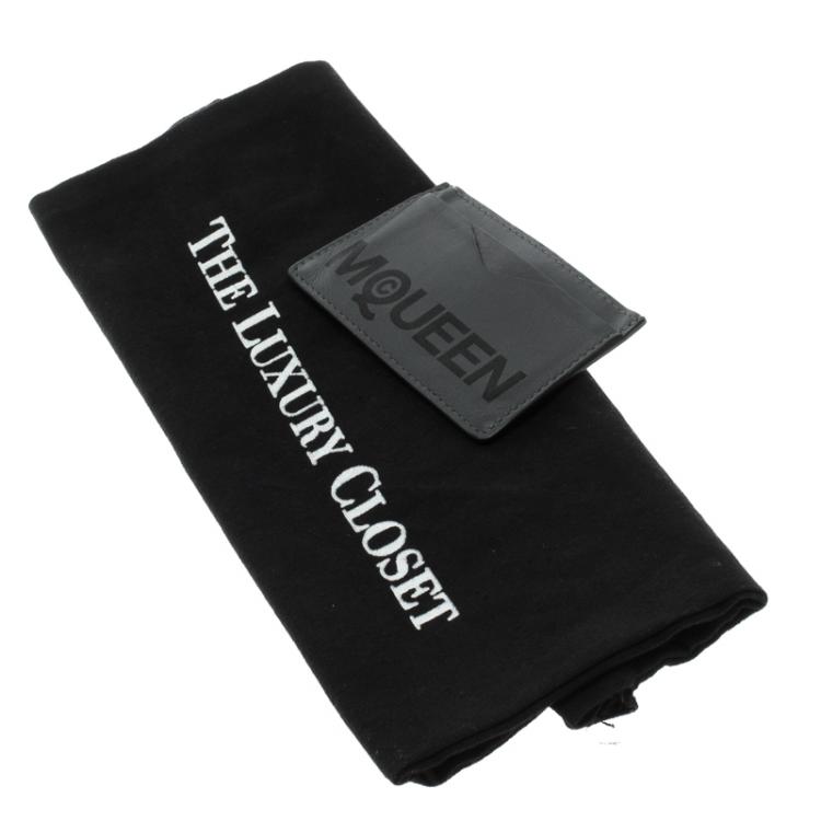 Pre Owned Alexander McQueen Grey Leather Card Holder