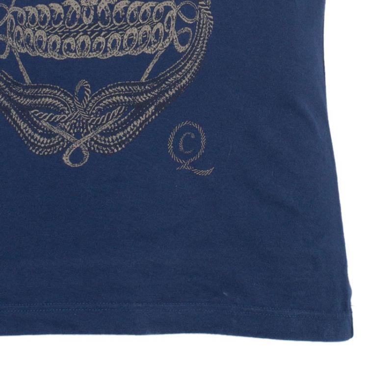Pre Owned Alexander McQueen Blue Skull Men's T-Shirt S
