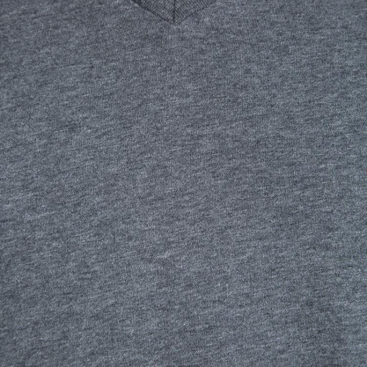 Pre Owned Alexander McQueen Grey Feather Print  V-Neck T-Shirt M