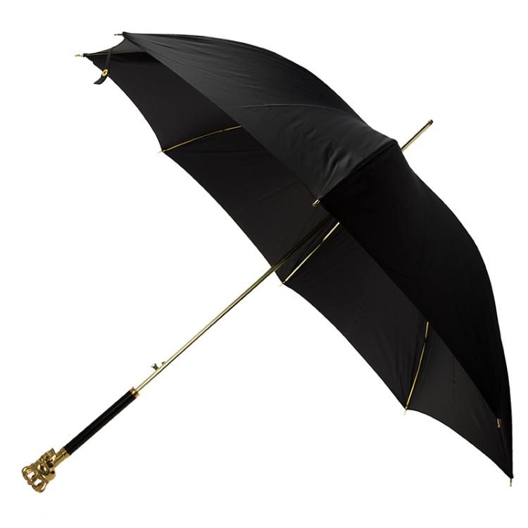 Pre Owned Alexander McQueen Black Crown Skull Umbrella