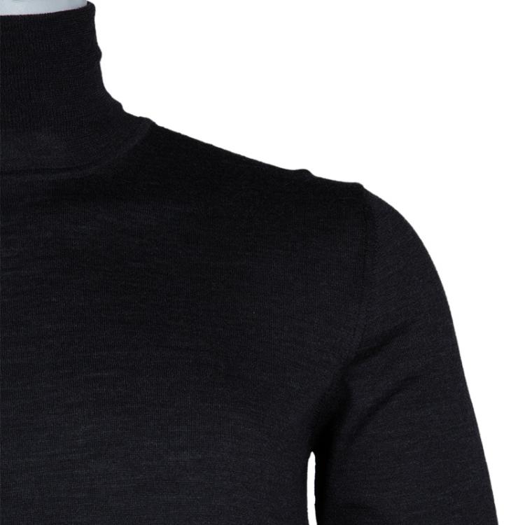 Pre Owned Armani Collezioni Grey Turtleneck Sweater M