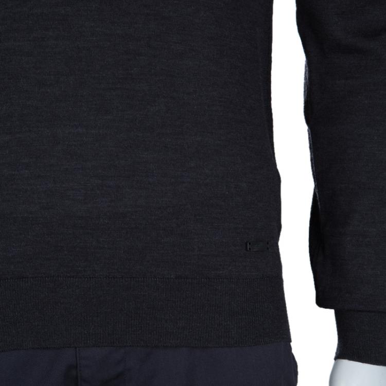 Pre Owned Armani Collezioni Grey Turtleneck Sweater M