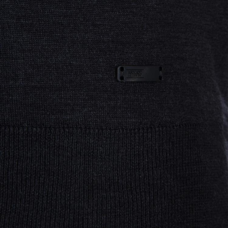 Pre Owned Armani Collezioni Grey Turtleneck Sweater M