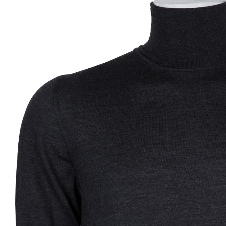 Pre Owned Armani Collezioni Grey Turtleneck Sweater L
