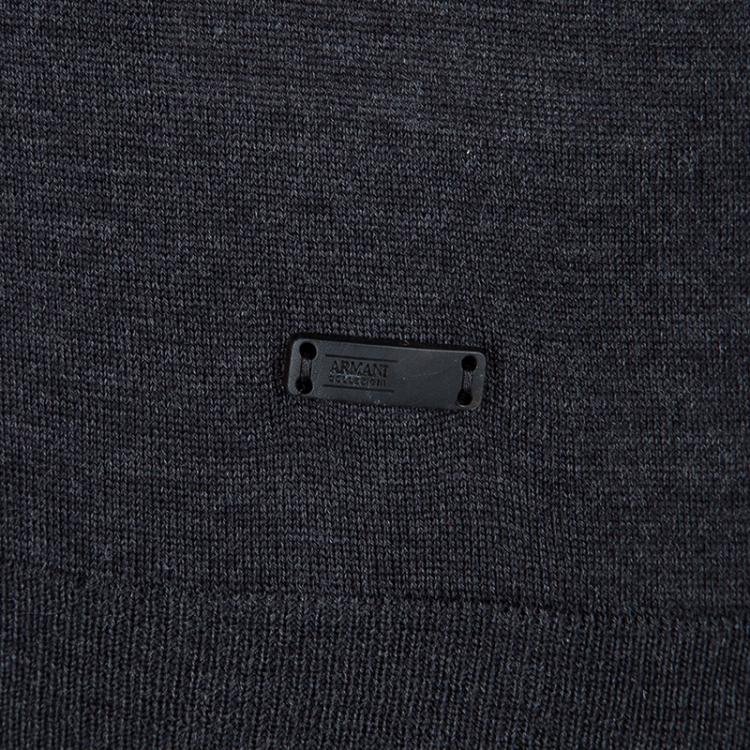 Pre Owned Armani Collezioni Grey Turtleneck Sweater L
