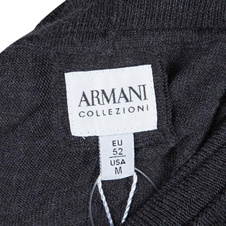 Pre Owned Armani Collezioni Grey Turtleneck Sweater L