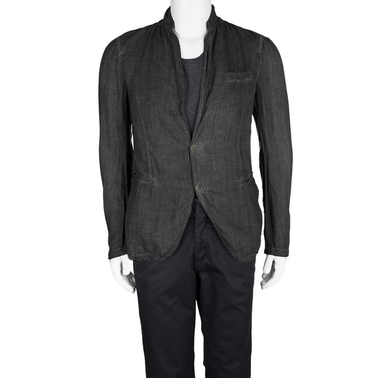 Pre Owned Armani Collezioni SS'11 Grey Hemp Cold Pigment Overdyed Jacket M