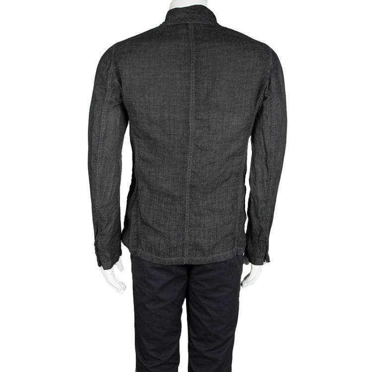 Pre Owned Armani Collezioni SS'11 Grey Hemp Cold Pigment Overdyed Jacket M