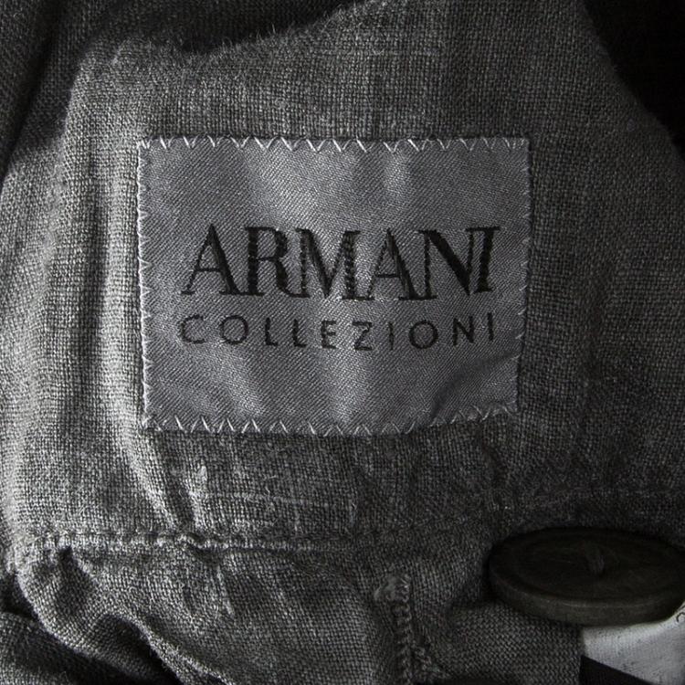 Pre Owned Armani Collezioni SS'11 Grey Hemp Cold Pigment Overdyed Jacket M