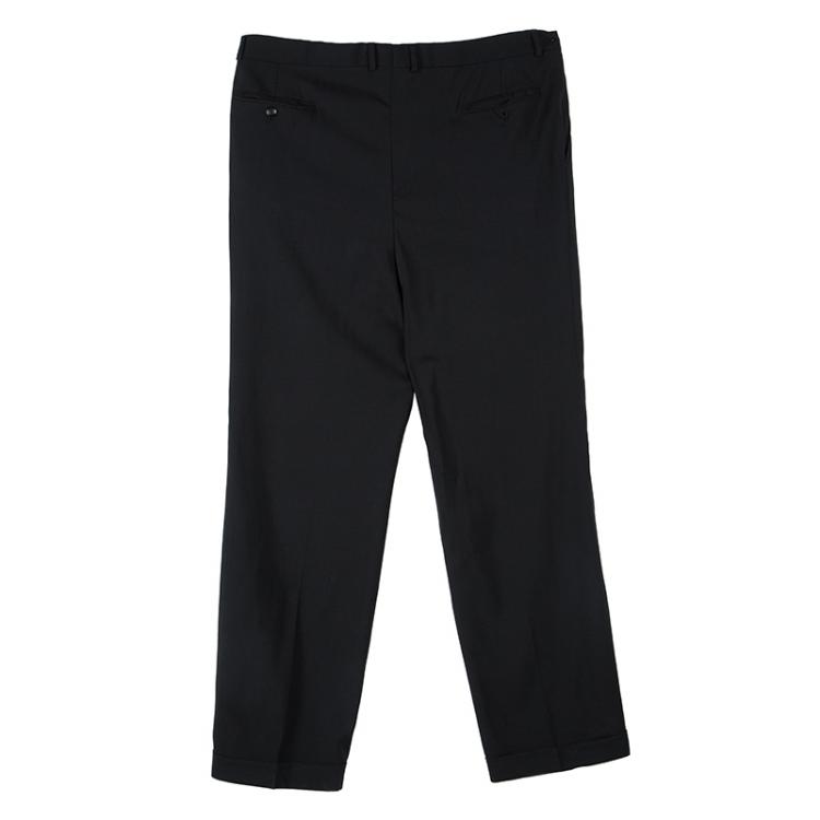 Pre Owned Armani Collezioni Black Regular Fit Trousers 5XL