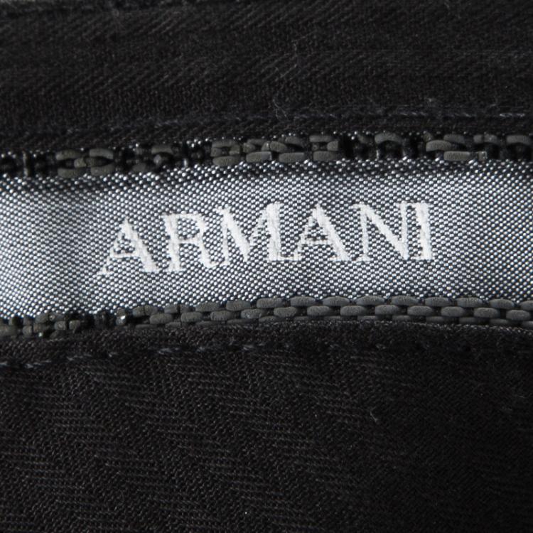 Pre Owned Armani Collezioni Black Regular Fit Trousers 5XL