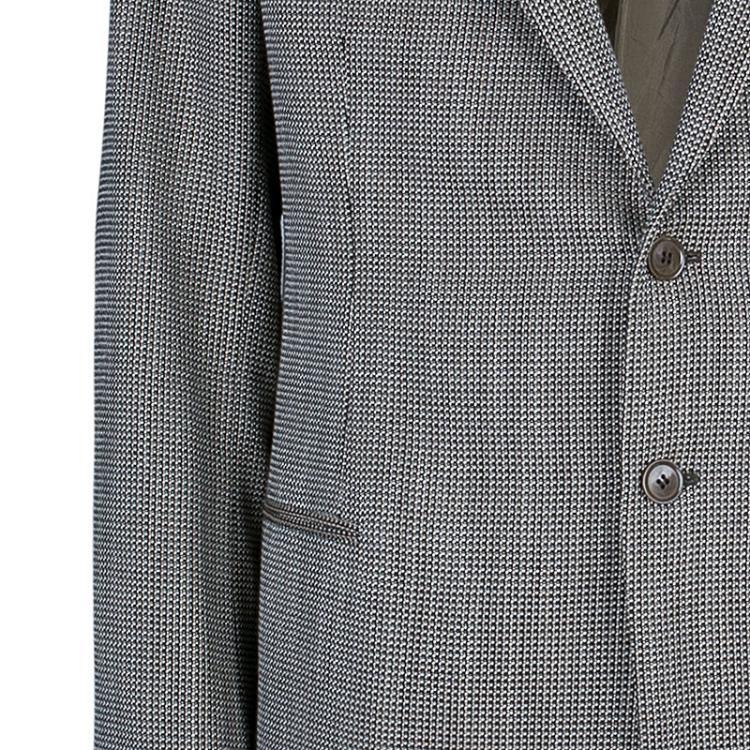 Pre Owned Armani Collezioni Men's Monochrome Tweed Blazer XL