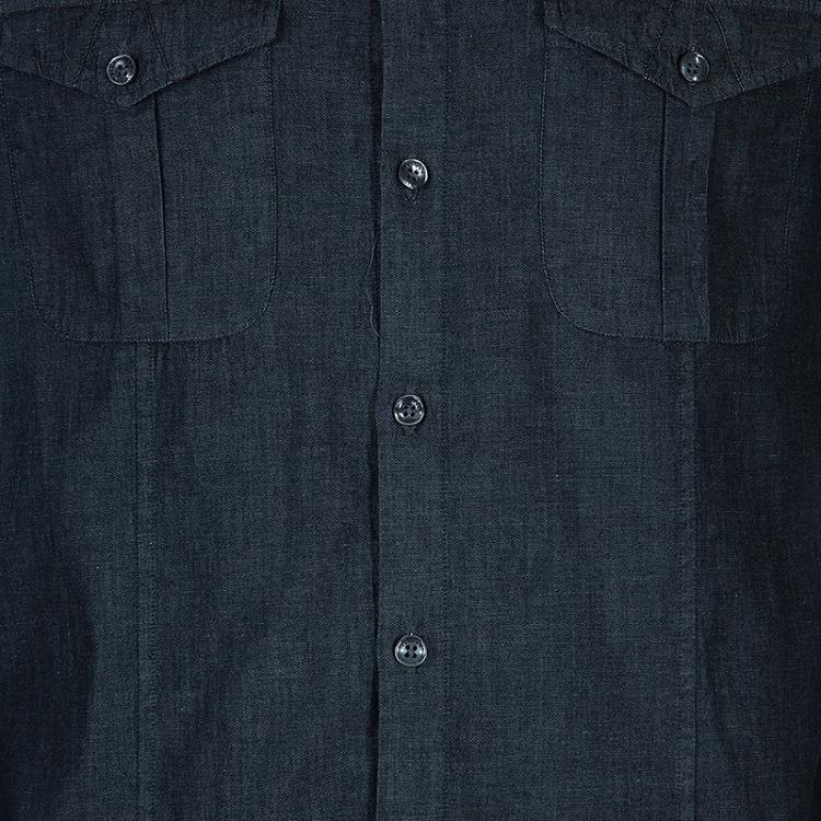 Pre Owned Armani Collezioni Men's Grey Shirt L