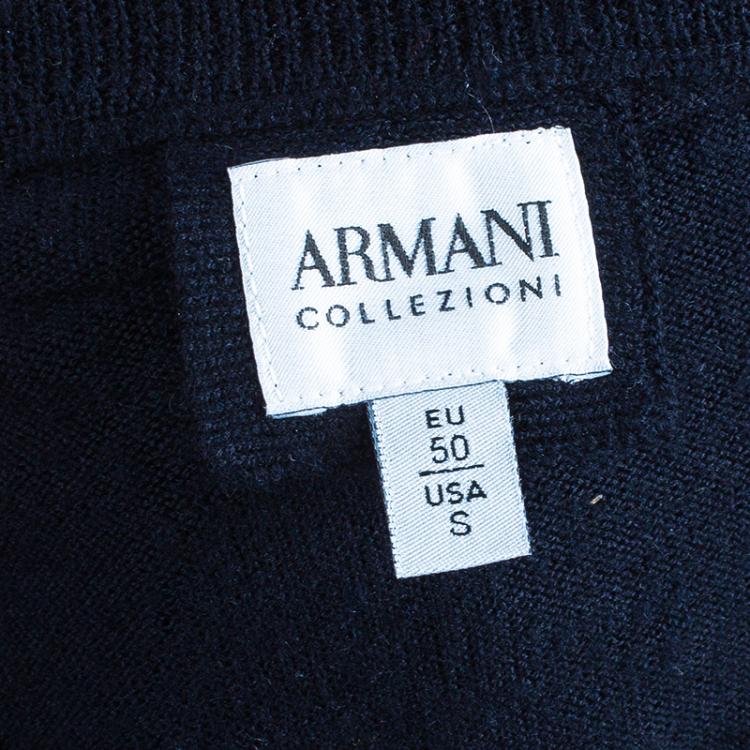 Pre Owned Armani Collezioni Men's Black Knit Jumper S