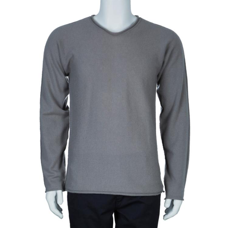 Pre Owned Armani Collezioni Men's Grey Cashmere Pullover M