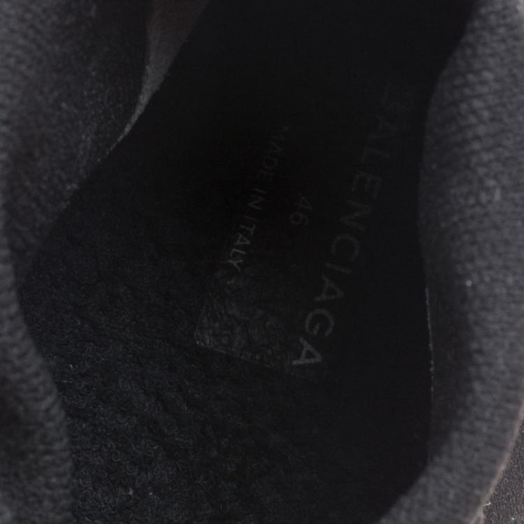 Pre Owned Balenciaga Black Knit Fabric Speed Trainer Sneakers Size 46