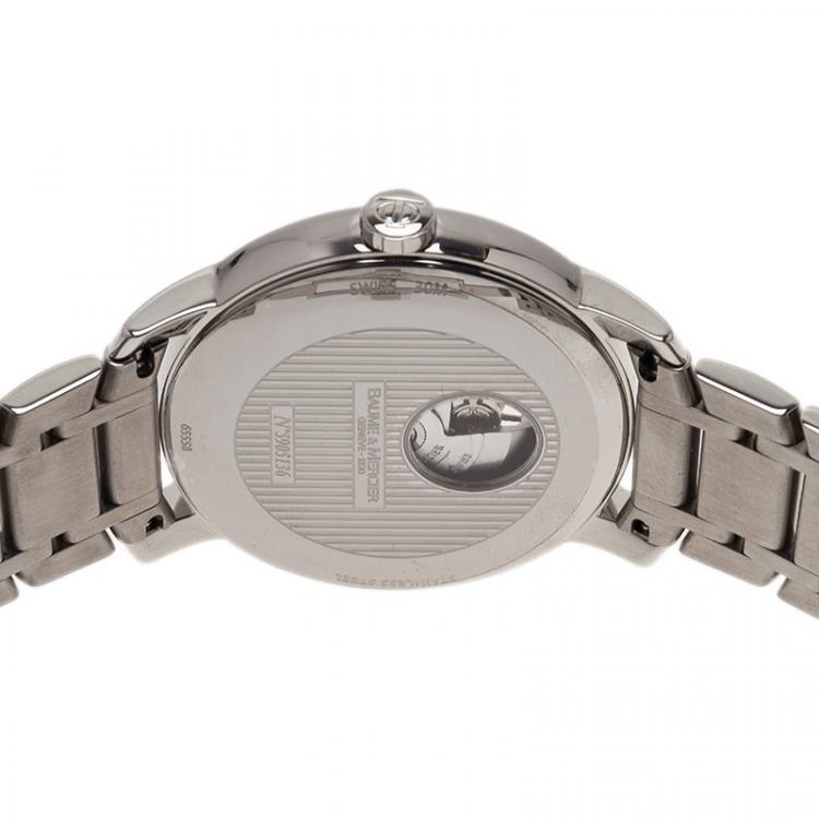 Pre Owned Baume & Mercier Silver Stainless Steel Classima Executives Men's Wristwatch 42MM