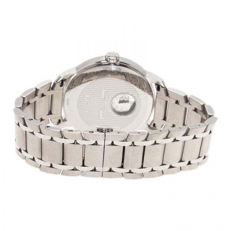 Pre Owned Baume & Mercier Silver Stainless Steel Classima Executives Men's Wristwatch 42MM