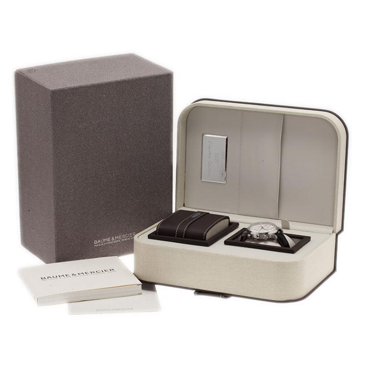 Pre Owned Baume & Mercier White Stainless Steel Limited Edition Capeland Men's Wristwatch 44MM