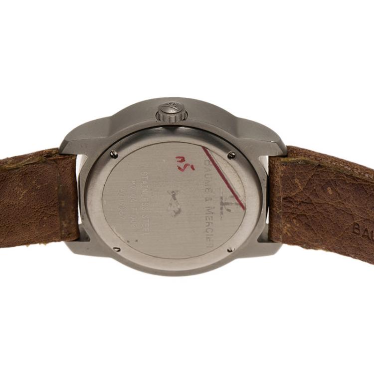 Pre Owned Baume & Mercier White Stainless Steel Formula 1 Men's Wristwatch 33MM