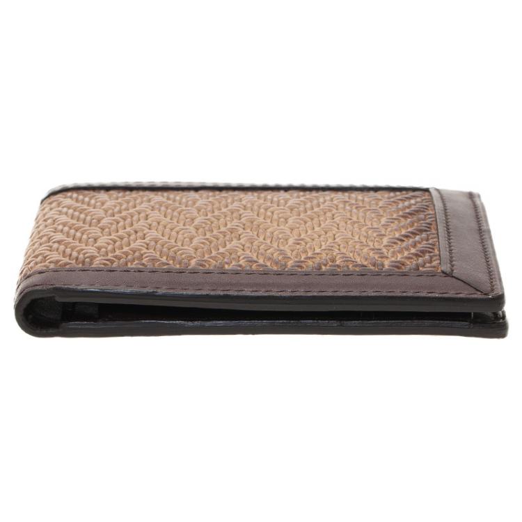 Pre Owned Berluti Brown Woven Leather Bifold Wallet
