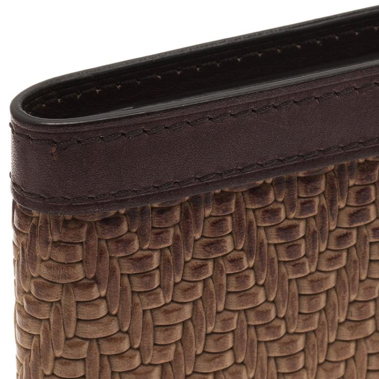 Pre Owned Berluti Brown Woven Leather Bifold Wallet
