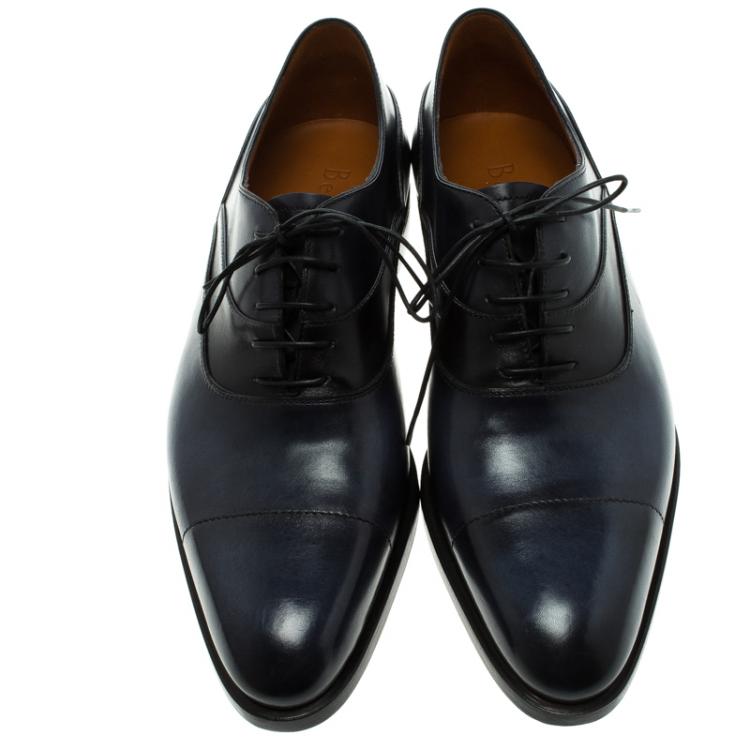 Pre Owned Berluti Two Tone Leather Lace Up Oxfords Size 42