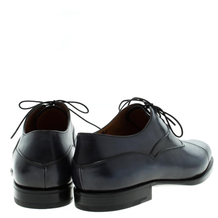 Pre Owned Berluti Two Tone Leather Lace Up Oxfords Size 42