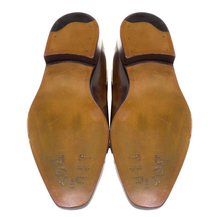 Pre Owned Berluti Brown Leather Alessandro Lace Up Oxfords Size 41