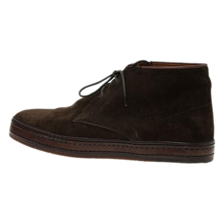 Pre Owned Berluti Brown Suede Lace Up Boots Size 42.5