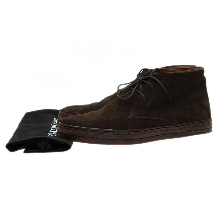 Pre Owned Berluti Brown Suede Lace Up Boots Size 42.5