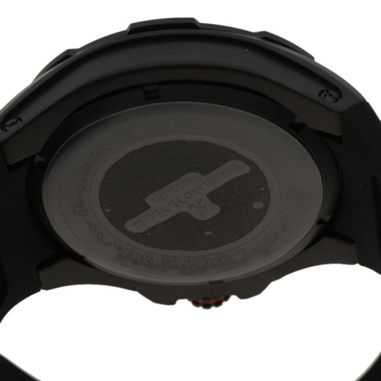 Pre Owned Bernhard H Mayer Black Stainless Steel Victor Chronograph Men's Wristwatch 50MM