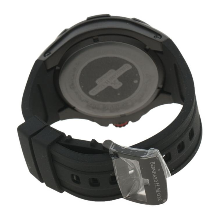 Pre Owned Bernhard H Mayer Black Stainless Steel Victor Chronograph Men's Wristwatch 50MM