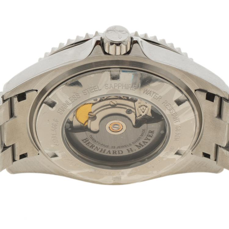 Pre Owned Bernhard H. Mayer Black Stainless Steel Nauticus Austro Limited Edition Men's Wristwatch 45MM