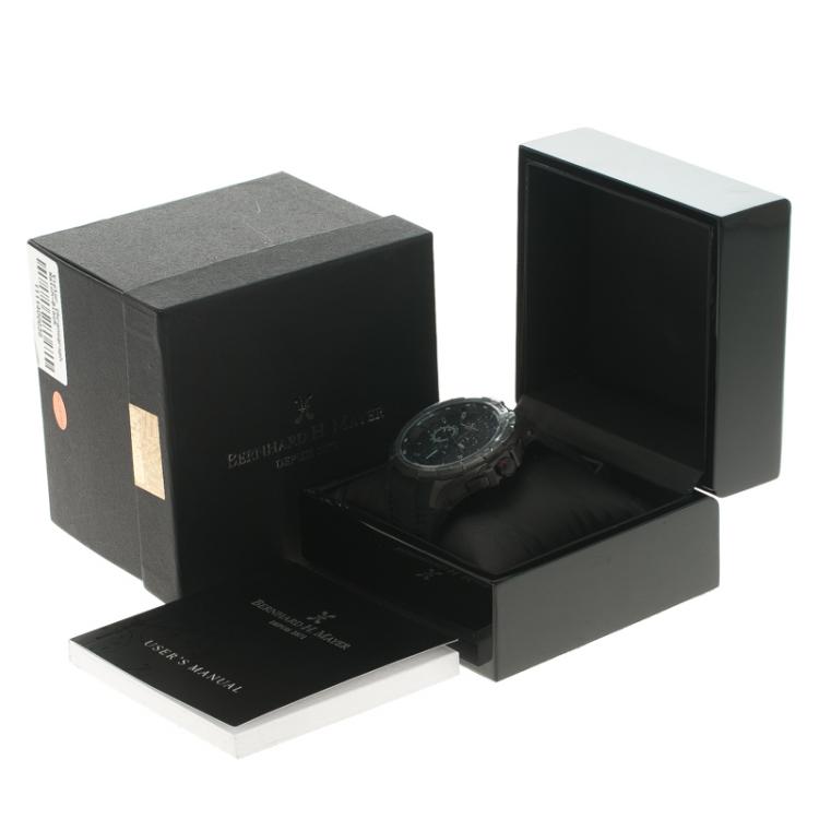 Pre Owned Bernhard H Mayer Black Stainless Steel Victor Chronograph Men's Wristwatch 50MM