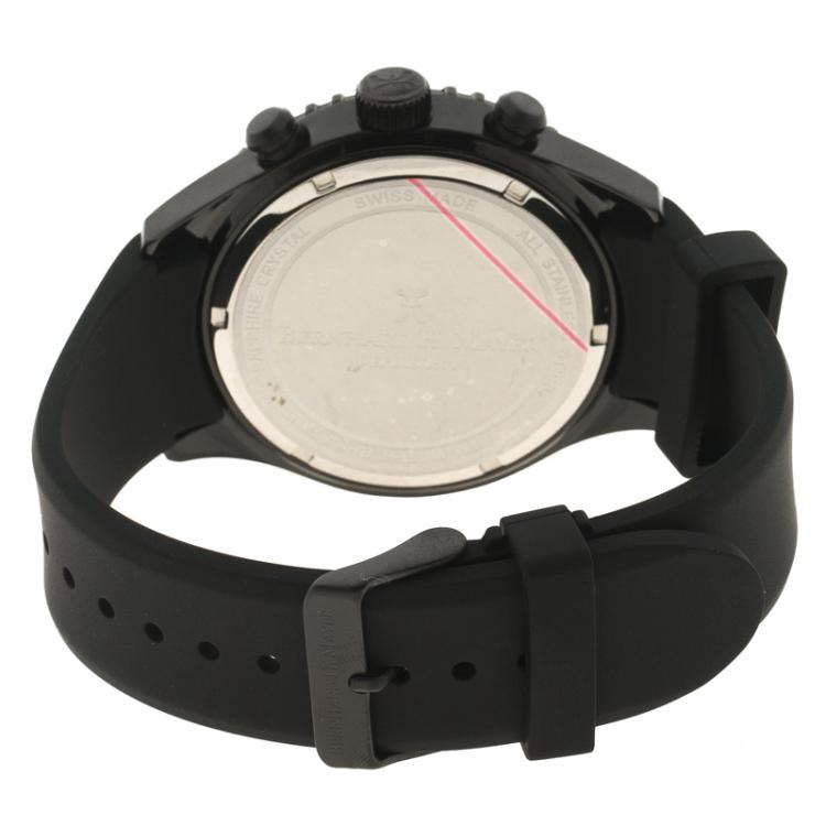 Pre Owned Bernhard H Mayer Black & Red Hugo Chronograph Men's Wristwatch 48M