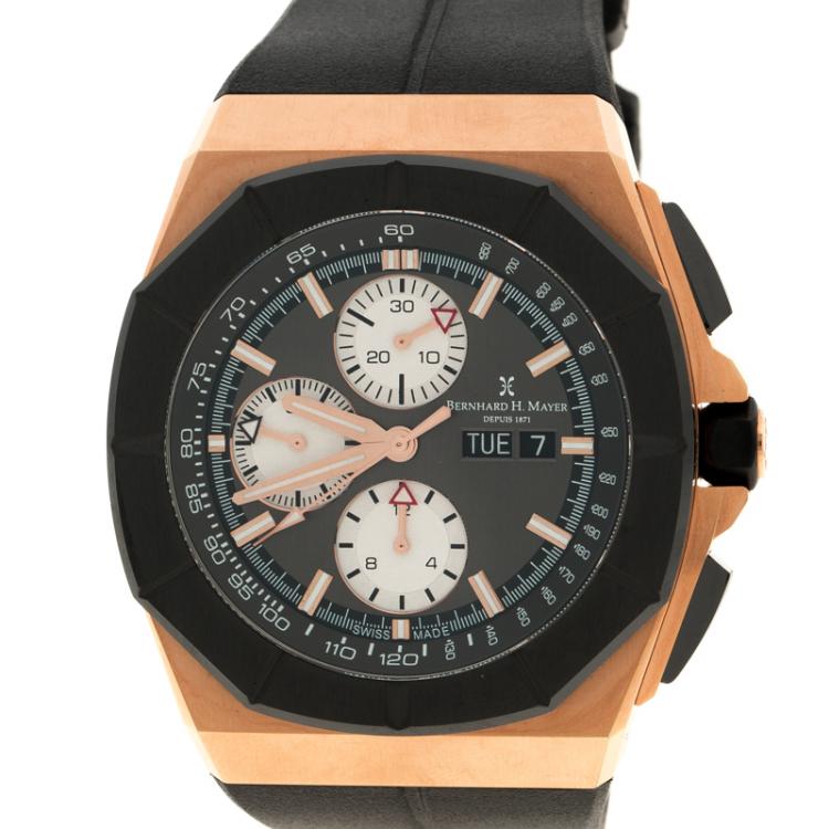 Pre Owned Bernhard H Mayer Grey Stainless Steel Exemplar - Rose Gold Limited Edition Men's Wristwatch 46MM