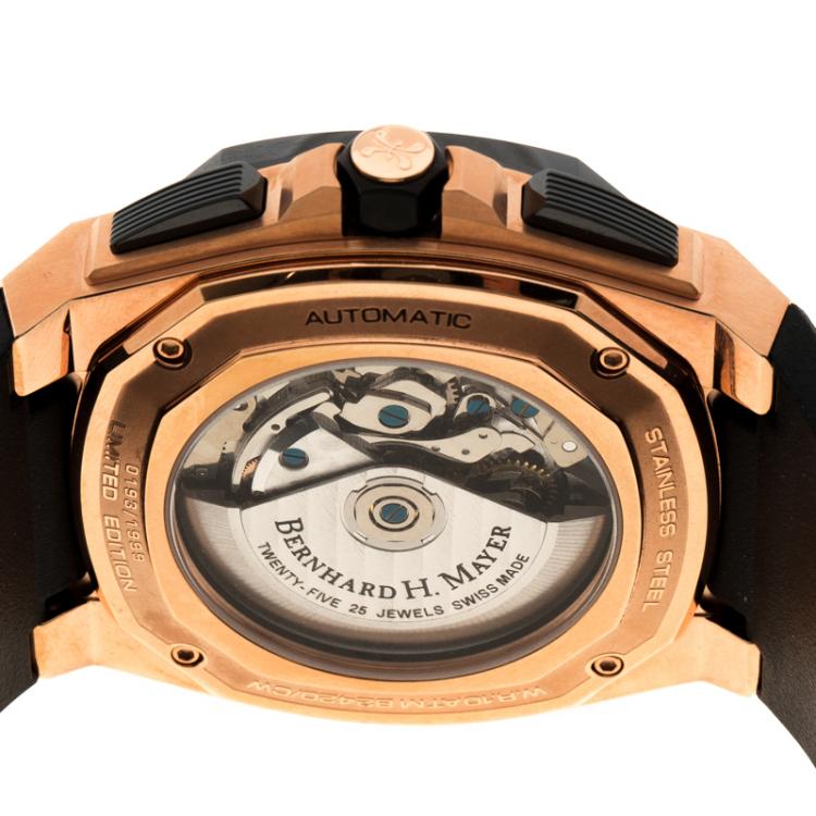 Pre Owned Bernhard H Mayer Grey Stainless Steel Exemplar - Rose Gold Limited Edition Men's Wristwatch 46MM