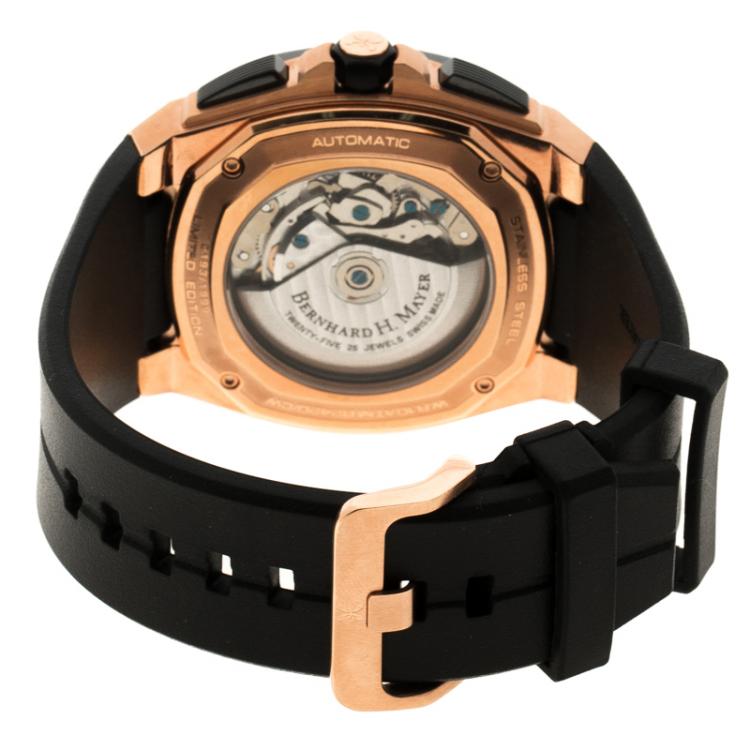 Pre Owned Bernhard H Mayer Grey Stainless Steel Exemplar - Rose Gold Limited Edition Men's Wristwatch 46MM