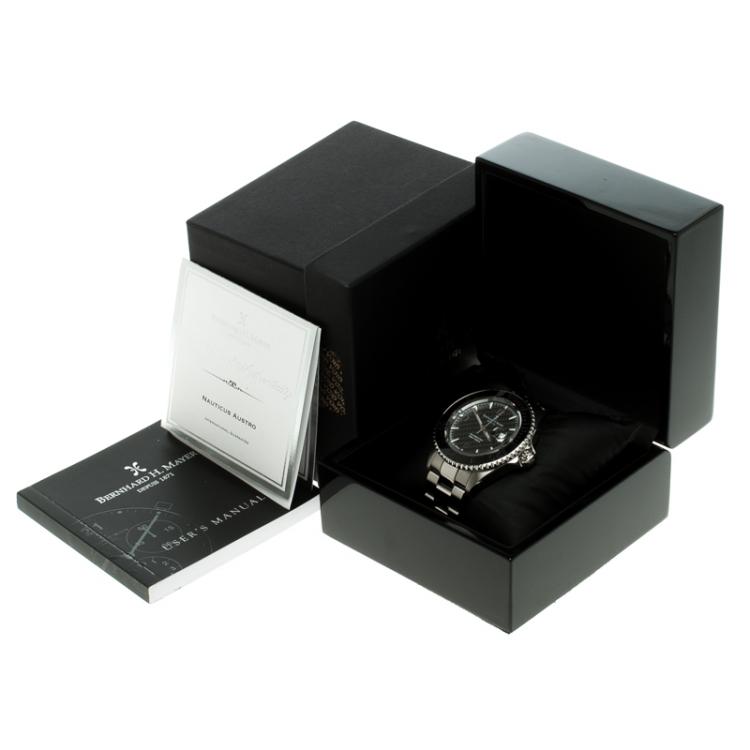Pre Owned Bernhard H. Mayer Black Stainless Steel Nauticus Austro Limited Edition Men's Wristwatch 45 MM